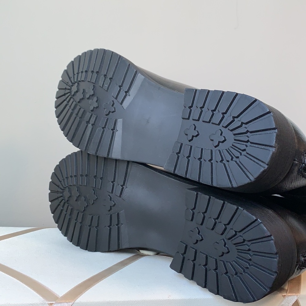 Quilted Over the Knee Black Tall Riding Boots - Picture 2 of 8